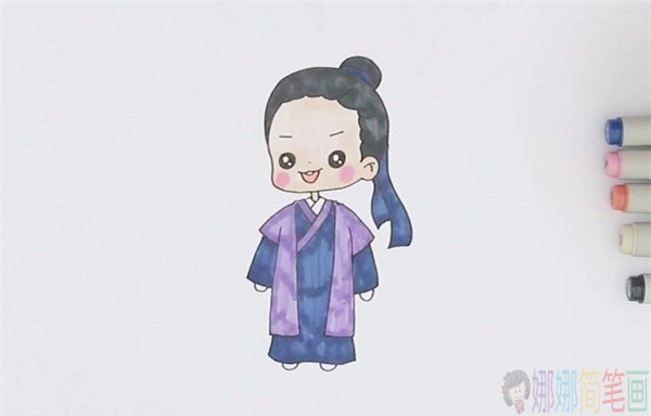 许仙简笔画,神话人物简笔画