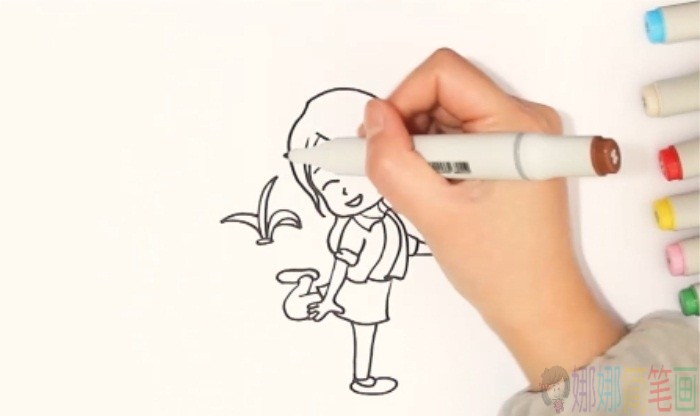 踢毽子简笔画