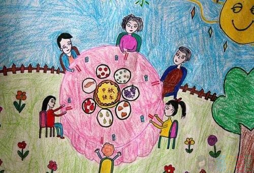 中秋节少儿绘画范画