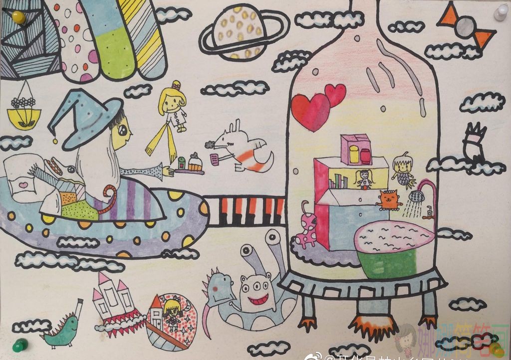 未来世界儿童画,未来世界少儿绘画
