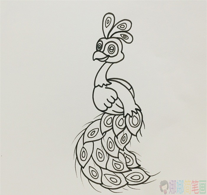 孔雀简笔画,孔雀怎么画好看