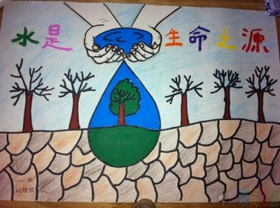 节约用水儿童绘画作品