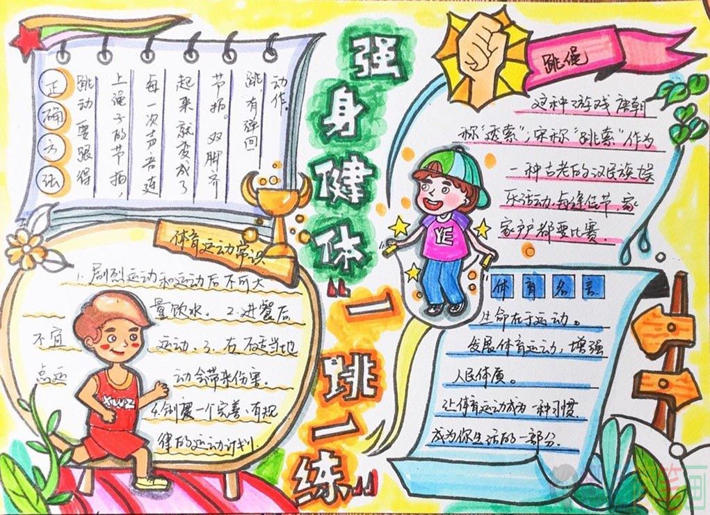 强身健体手抄报,关于锻炼的手抄报
