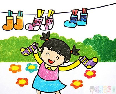 帮忙做家务儿童画