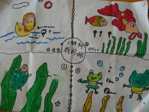 小蝌蚪找妈妈儿童画图片