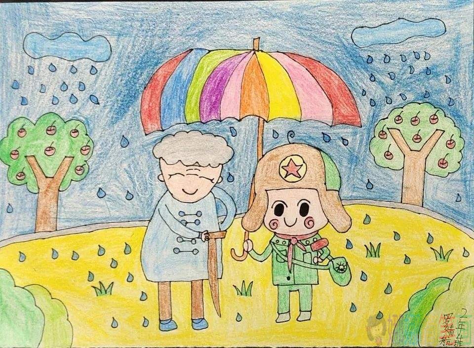 学习雷锋好榜样儿童画