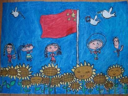 我爱祖国儿童画图片