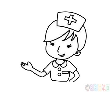 护士幼儿简笔画画法