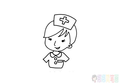 护士幼儿简笔画画法