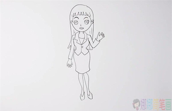 白领姐姐简笔画教学