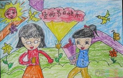 不忘师恩教师节儿童绘画