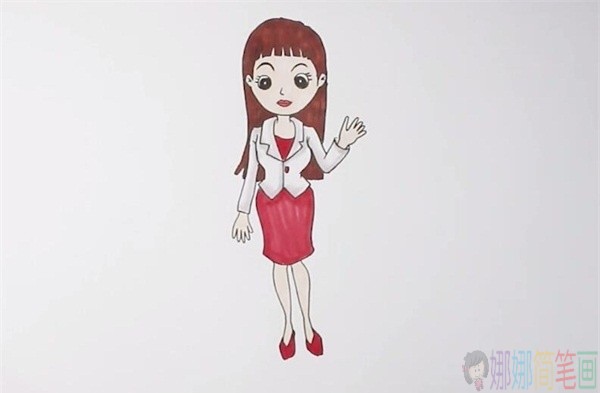 白领姐姐简笔画教学