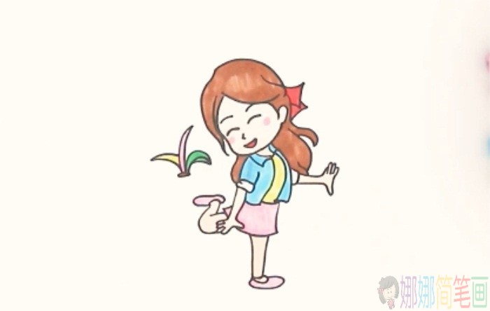 踢毽子简笔画