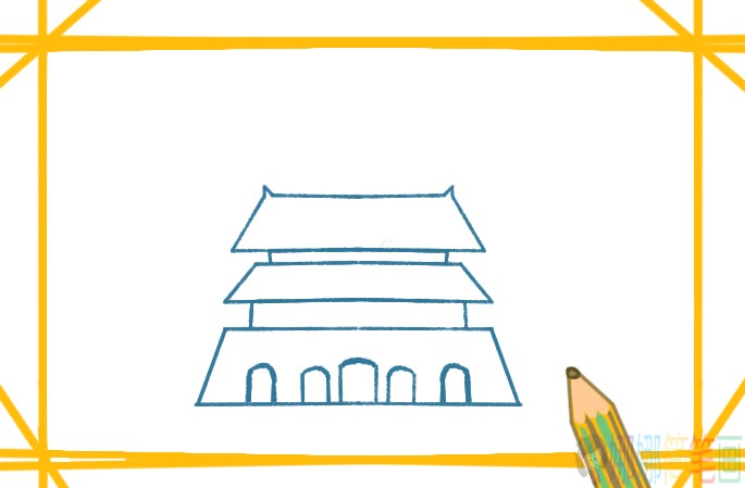 国庆节天安门简笔画