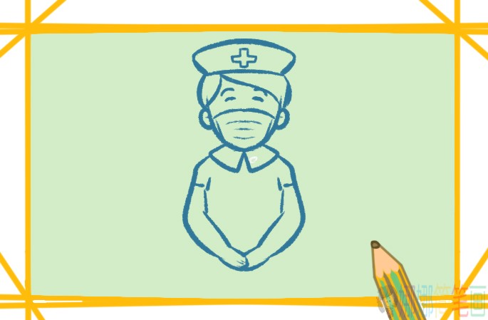 抗疫护士阿姨人物简笔画