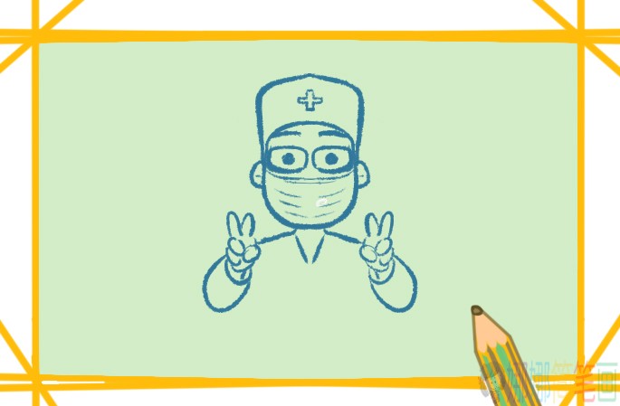 抗击疫情的医生叔叔简笔画