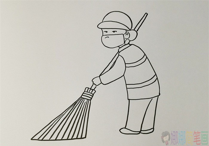 环卫工人简笔画,环卫工人怎么画
