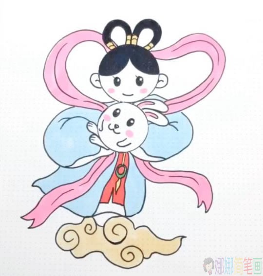 嫦娥简笔画色彩图片