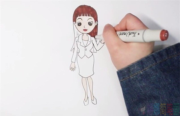 白领姐姐简笔画教学