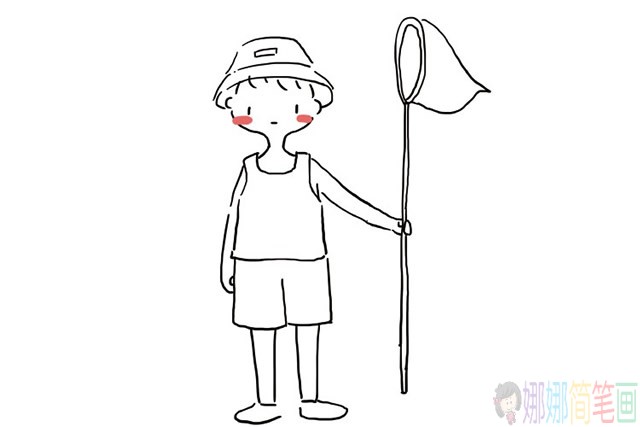帅气阳光的男孩简笔画图片
