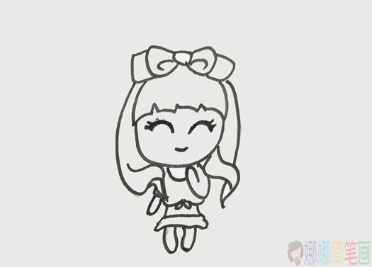 可爱的少女简笔画画法教程