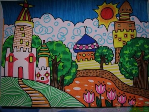 少儿风景画优秀作品,儿童风景画图片