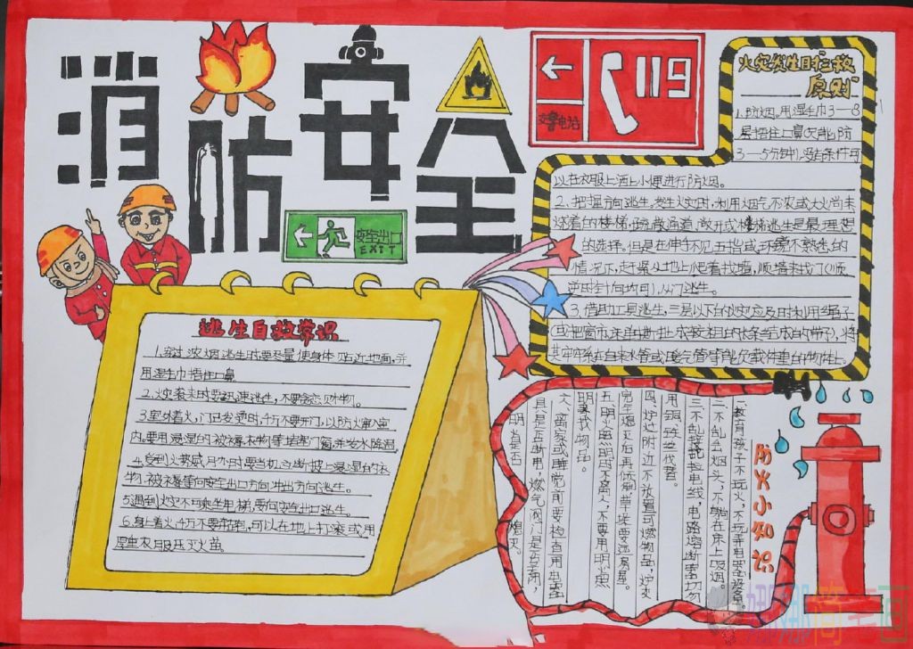 消防安全手抄报,消防知识手抄报