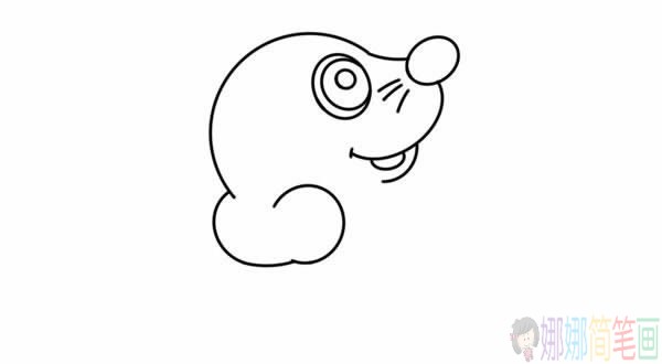 鼹鼠简笔画,地鼠宝宝简笔画画法
