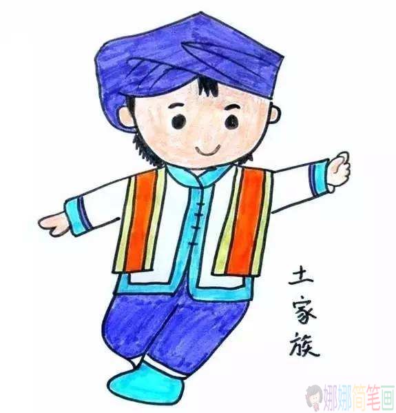 民族服装儿童画,少数民族儿童绘画