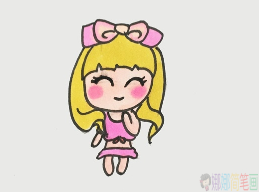 可爱的少女简笔画画法教程