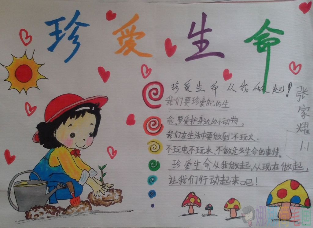 珍爱生命手抄报,热爱生命小报