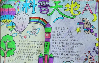 科学主题少儿手抄报图片