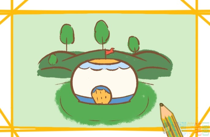 蒙古包简笔画,蒙古包怎么画