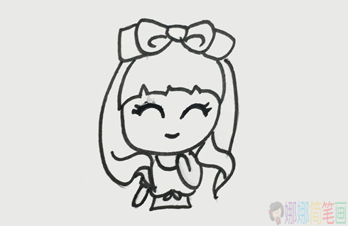 可爱的少女简笔画画法教程