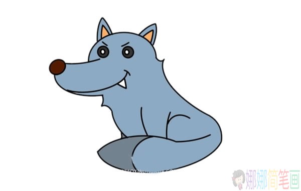 大灰狼儿童简笔画
