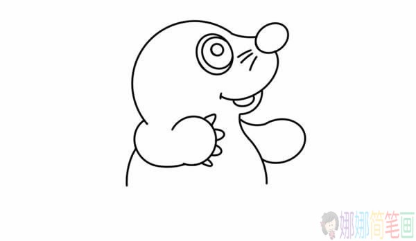 鼹鼠简笔画,地鼠宝宝简笔画画法