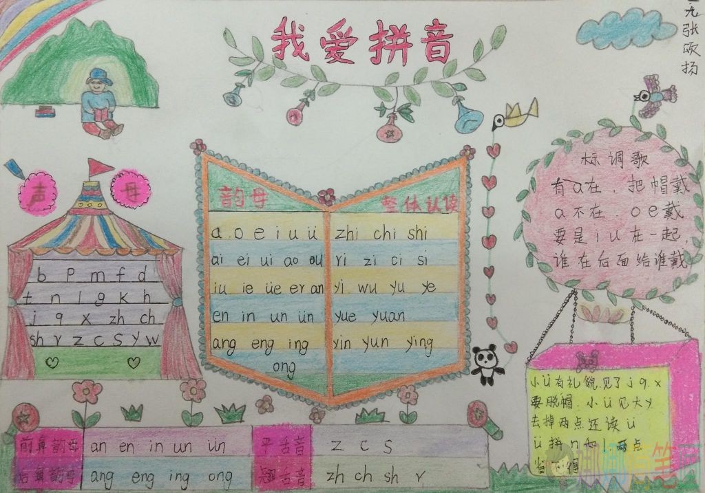 我爱拼音手抄报,拼音小报图片