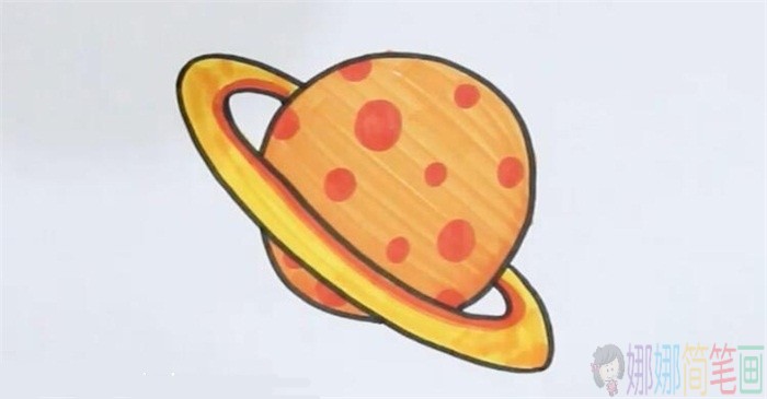 土星简笔画,土星少儿绘画