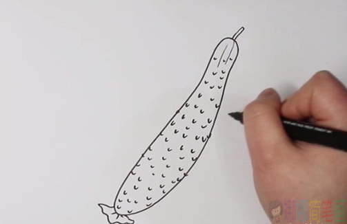 黄瓜简笔画,黄瓜少儿绘画
