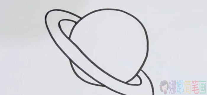 土星简笔画,土星少儿绘画