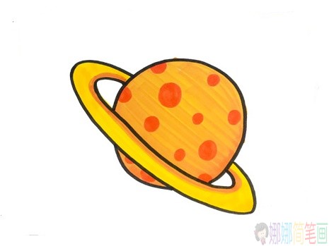 土星简笔画,土星少儿绘画
