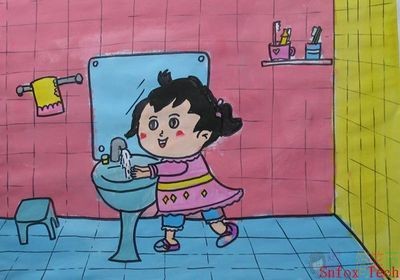 讲卫生勤洗手儿童画图片