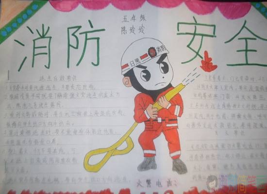 消防安全日手抄报,消防主题手抄报