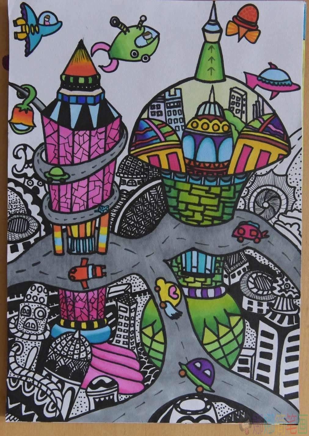 未来世界儿童画优秀作品