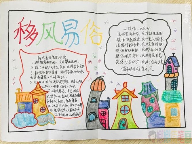 移风易俗文明新风手抄报