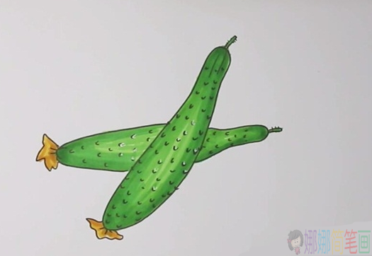 黄瓜简笔画,黄瓜少儿绘画