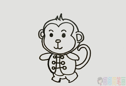 小猴子下山动物简笔画