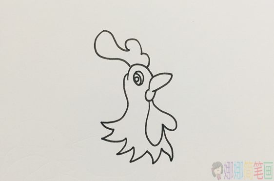 大公鸡简笔画画法简单好看