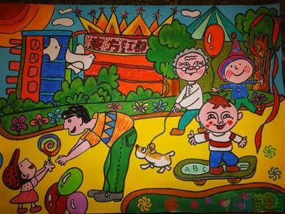 绿色家园儿童画,绿色家园幼儿绘画
