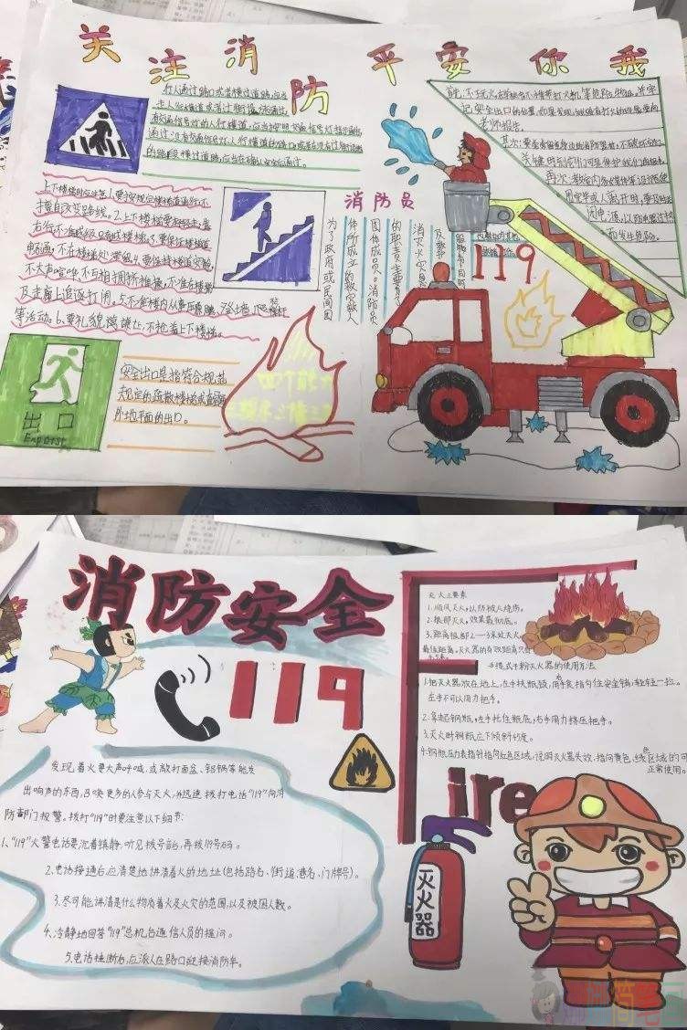 消防安全日手抄报,消防主题手抄报
